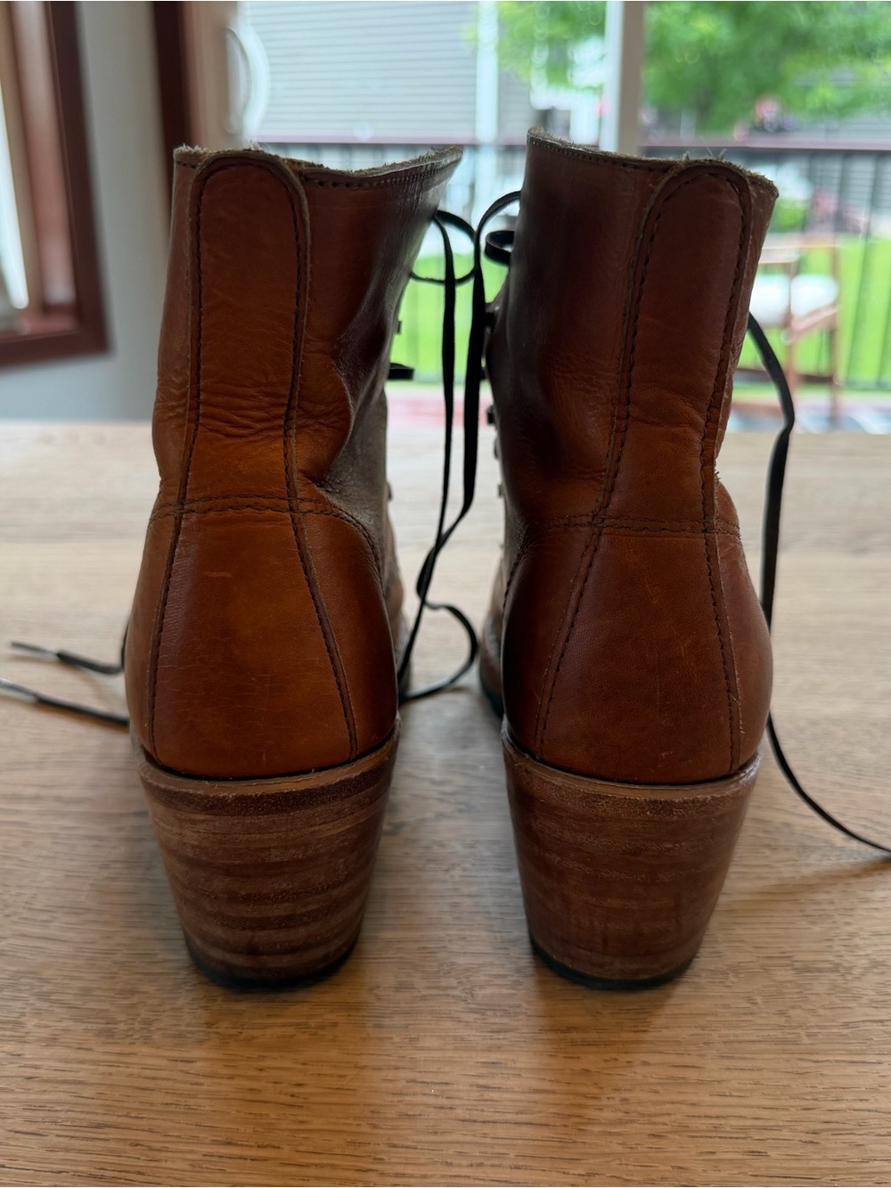 Red Wing Shoes Tan Leather Lace-Up Work Boots - Picture 5 of 9